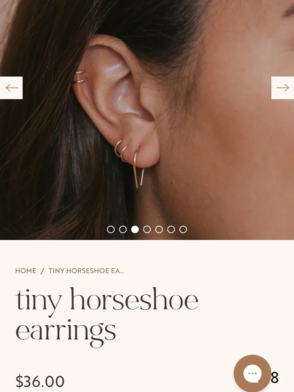 Hello adorn Tiny horseshoe earrings